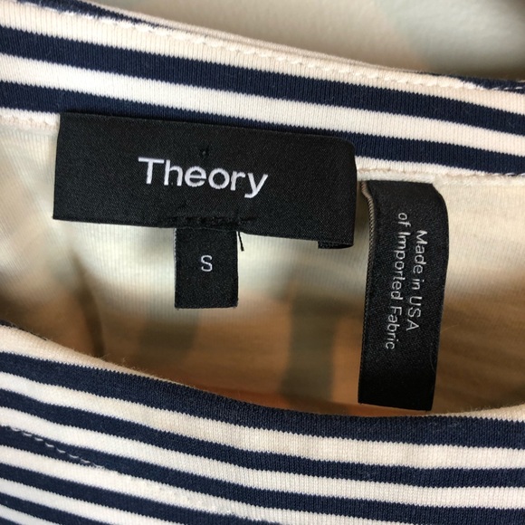 Theory Laveneg Striped Structured Tee Shirt - Picture 5 of 7